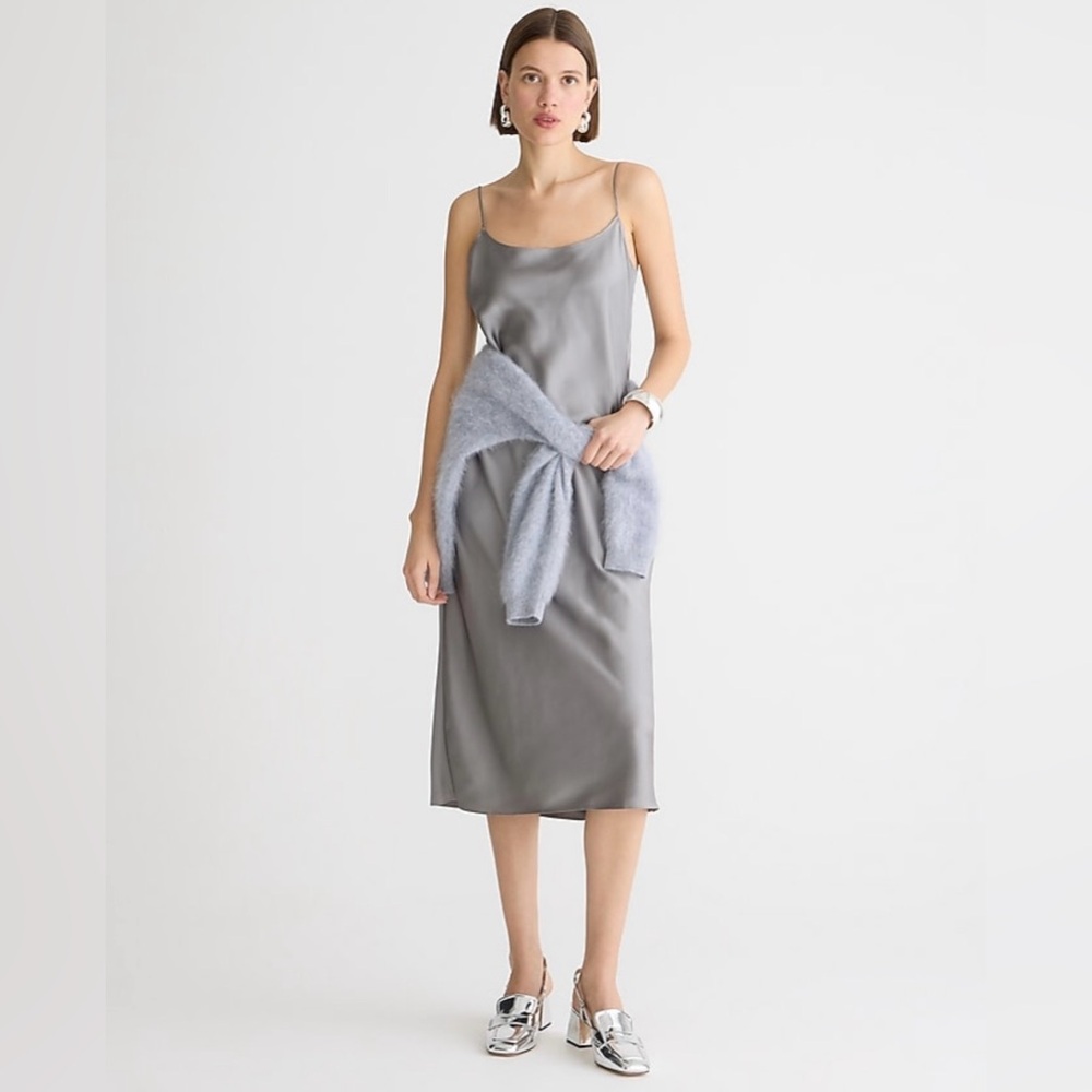 NWT J Crew Satin Slip Dress Size 10